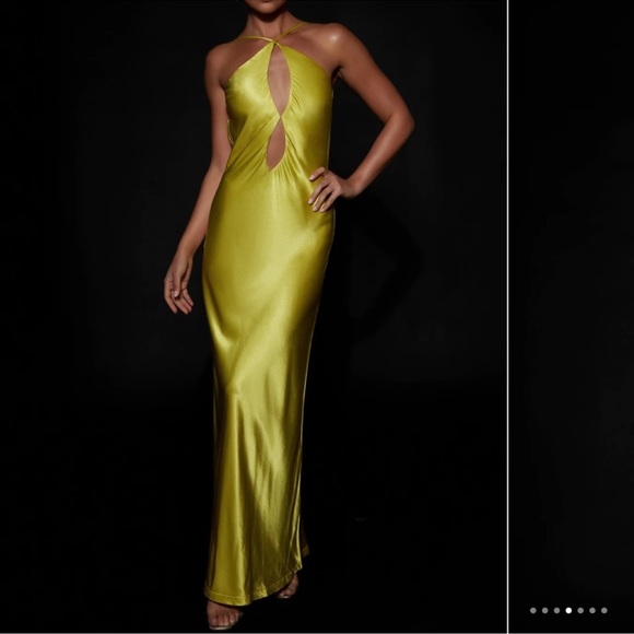 MESHKI XS DRESS SATIN CUT OUT MAXI - Picture 3 of 16